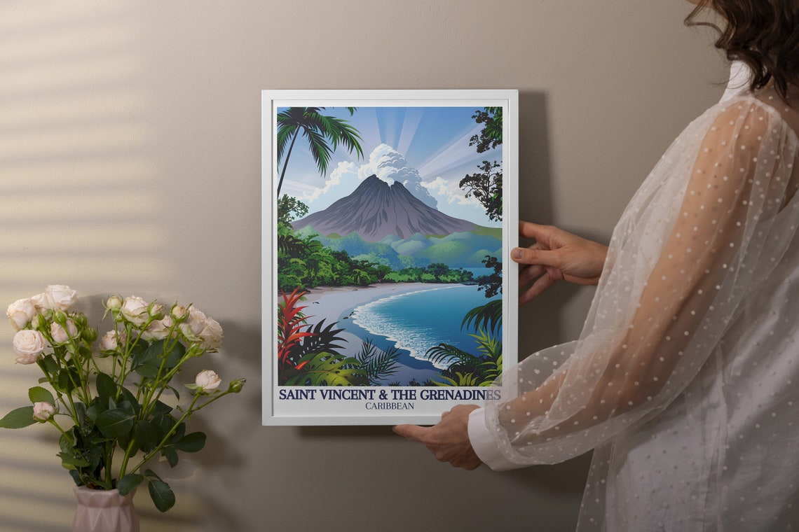 Saint Vincent and Grenadines La Soufriere Volcano Beach Poster - Image 3