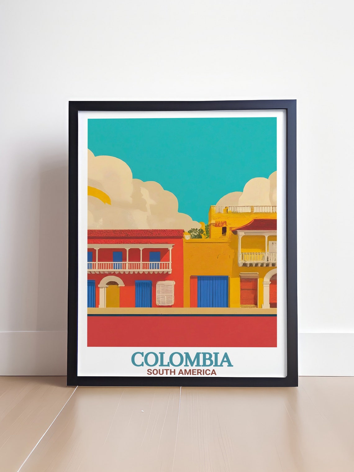 Colombia Travel Poster Cartagenas Walled City Colombia Art And Travel Posters Cartagenas Walled City Travel Prints For Home Decor - Image 4