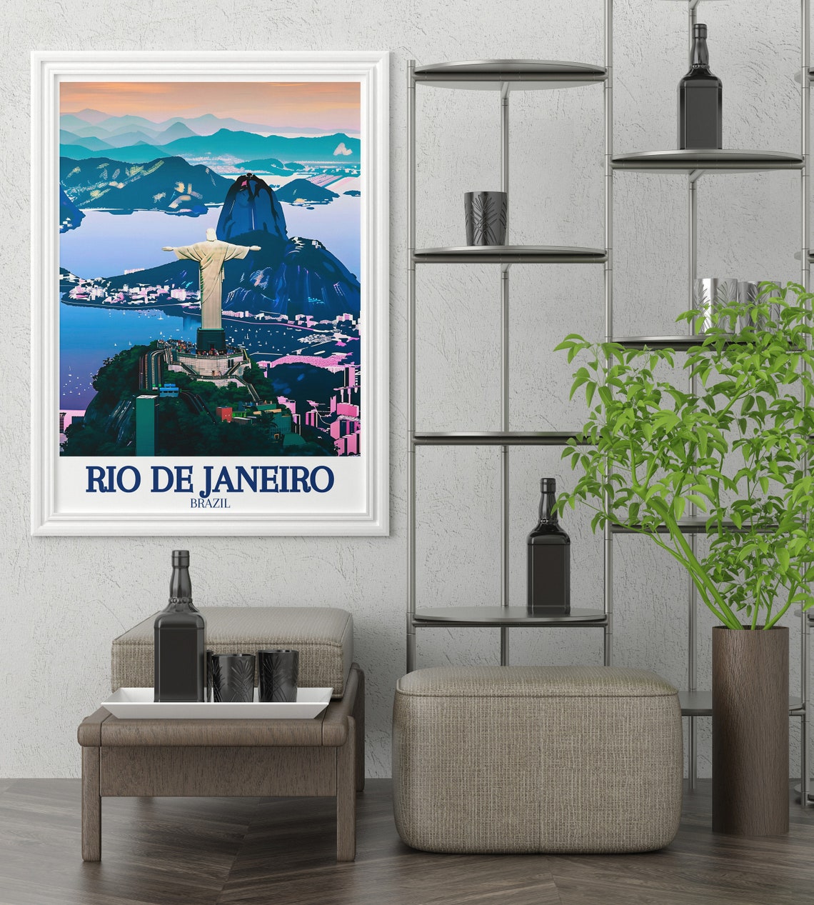 Rio De Janeiro Brazil Christ The Redeemer Sugarloaf Travel Poster - Image 2