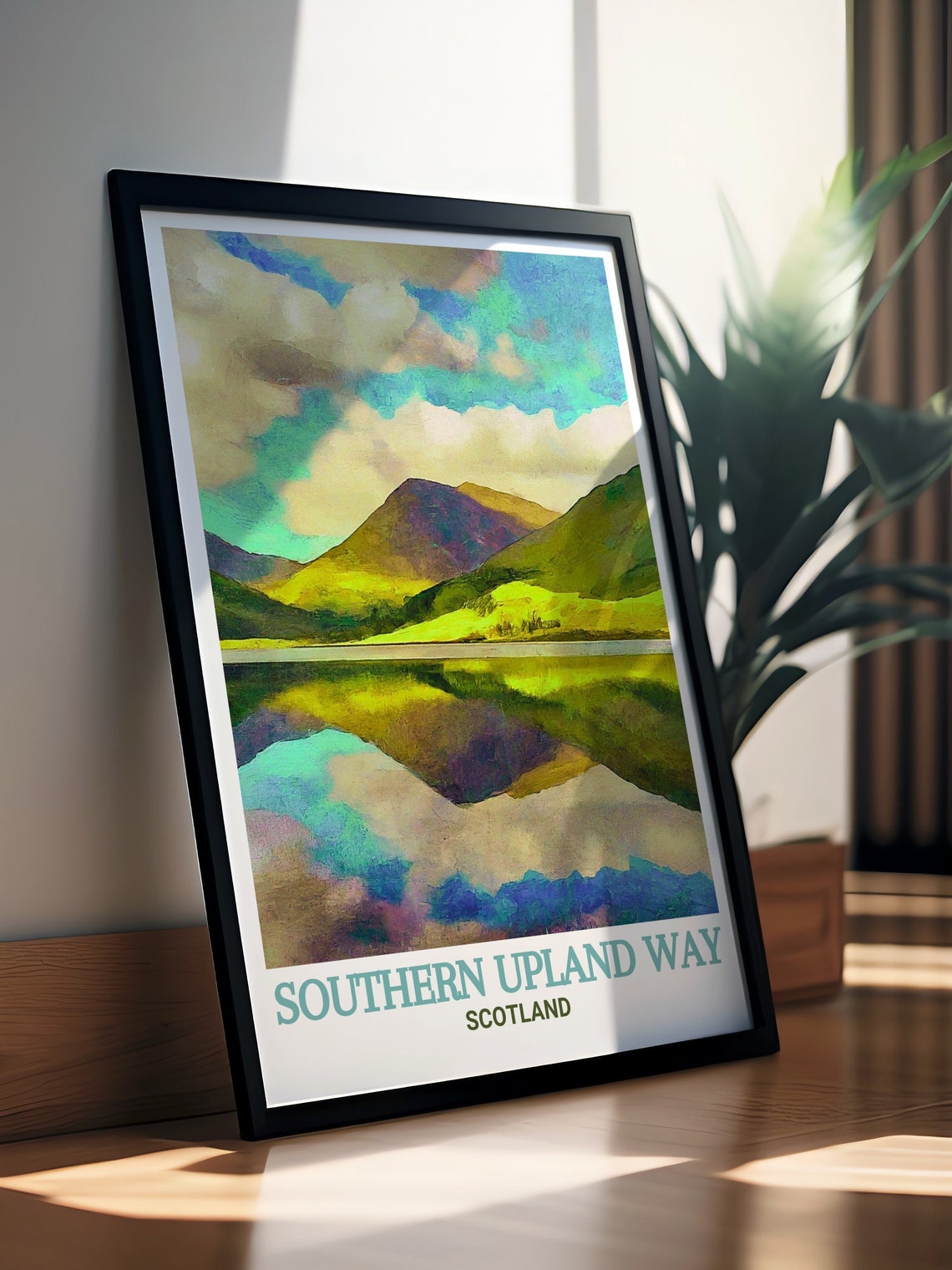 Southern Upland Way Scotland Mountain Loch Reflection Poster - Image 2