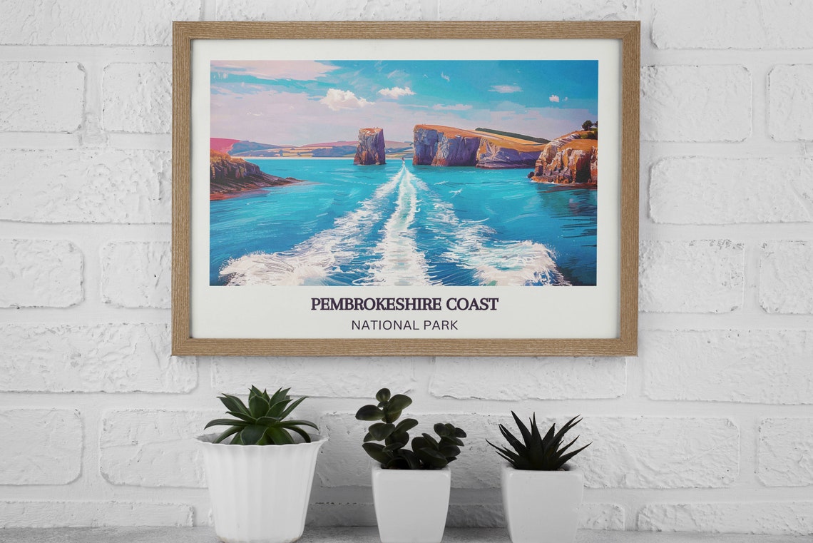 Pembrokeshire Coast National Park Turquoise Sea Cliffs Poster - Image 4