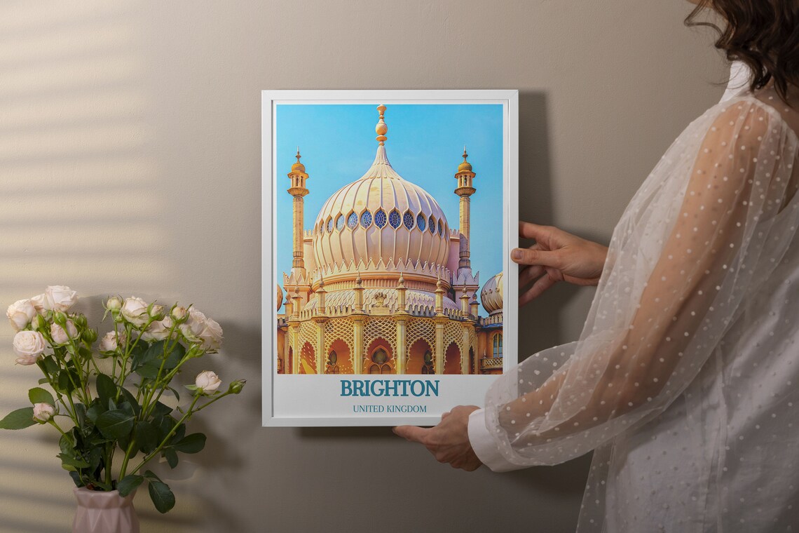 Brighton UK Royal Pavilion Onion Dome Architecture Detail Poster - Image 4