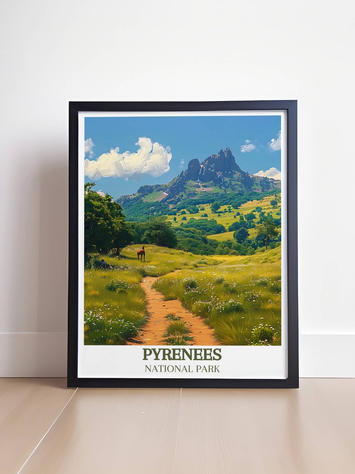 Pyrenees National Park Alpine Meadow Trail Wildflower Peak View Poster - Image 4