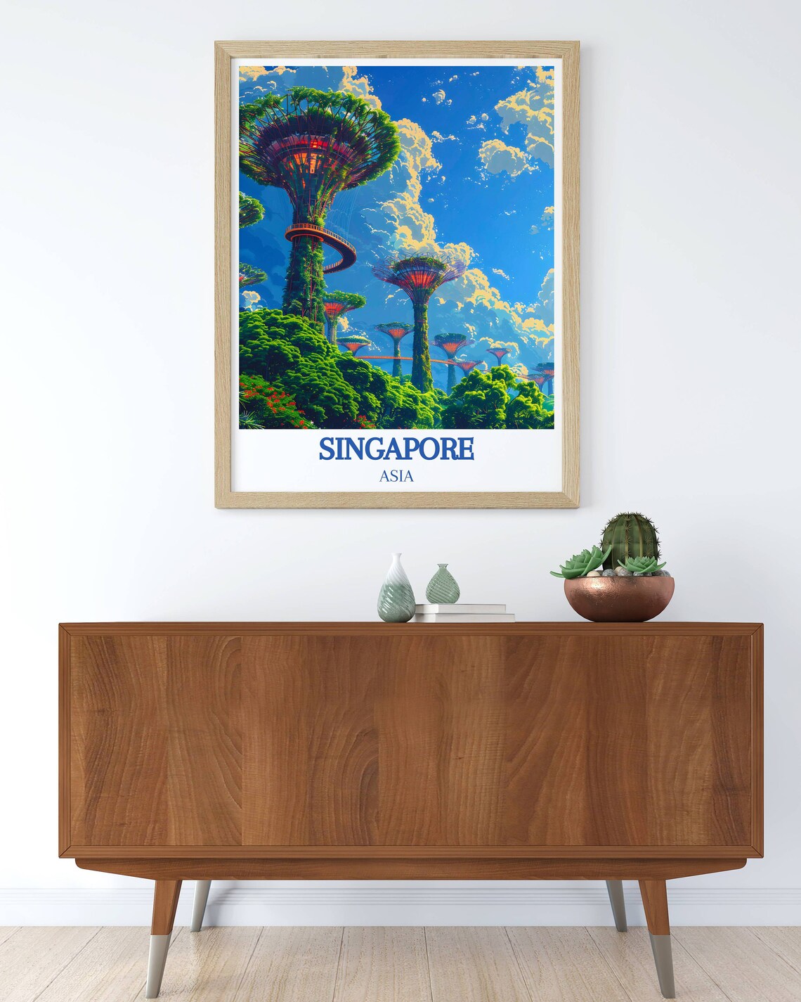Singapore Gardens by the Bay Iconic Supertrees Skywalk Poster - Image 3