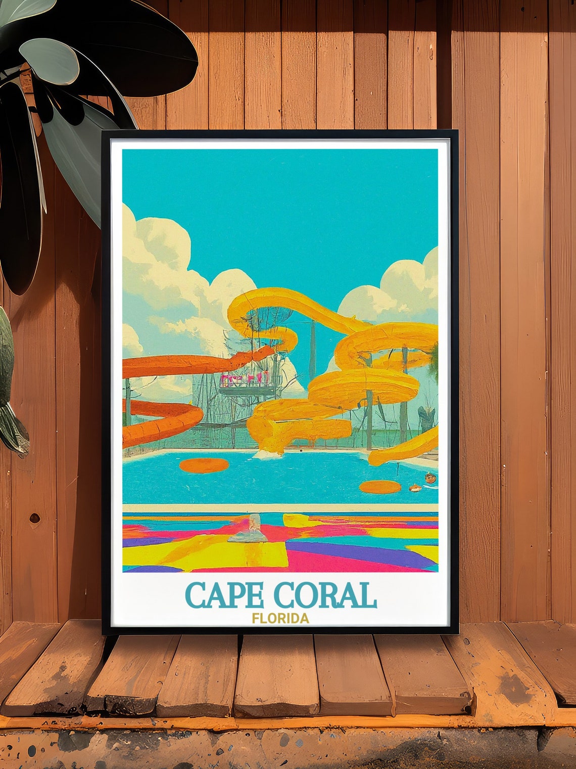 Cape Coral Travel Print Sun Splash Family Waterpark Art Sun Splash Family Waterpark Gifts Cape Coral Wall Art - Image 2