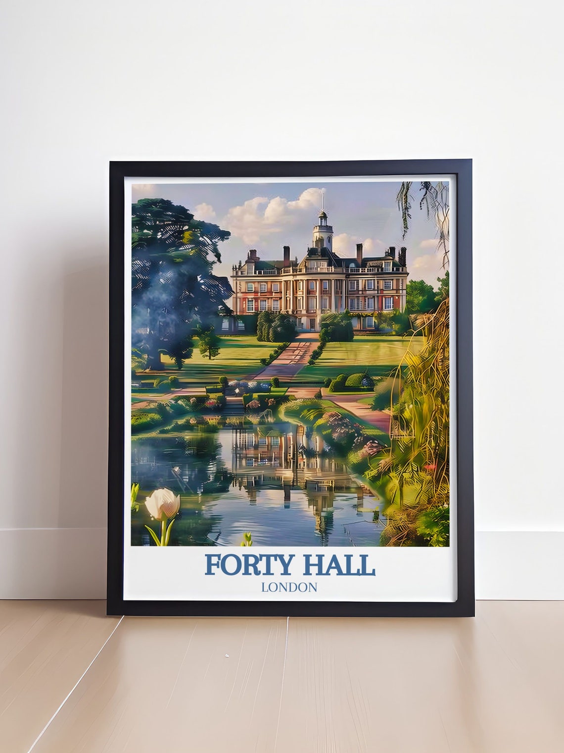 Forty Hall London Historic Mansion and Lake View Travel Poster - Image 4
