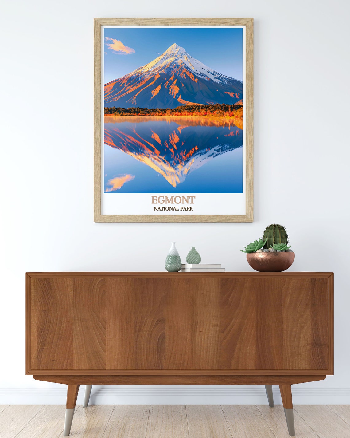 Egmont National Park Mount Taranaki Alpine Mirror Lake Sunset Poster - Image 3