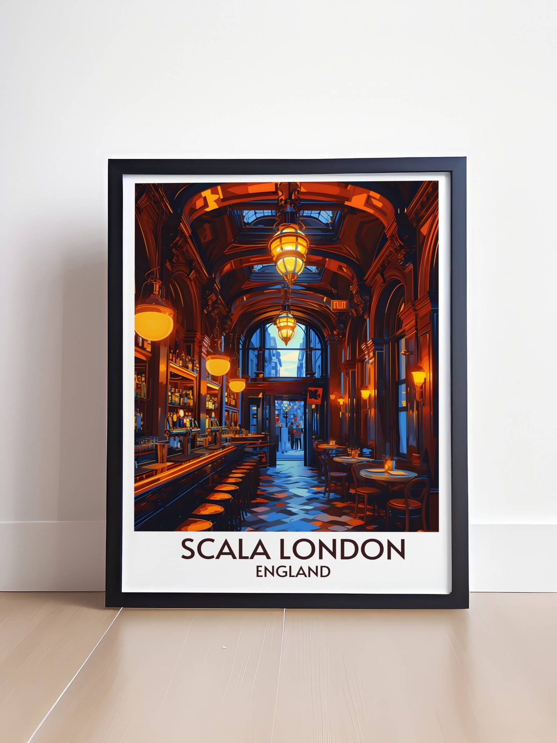 Scala London Kings Cross Warm Candlelit Bar Interior Artwork Poster - Image 4