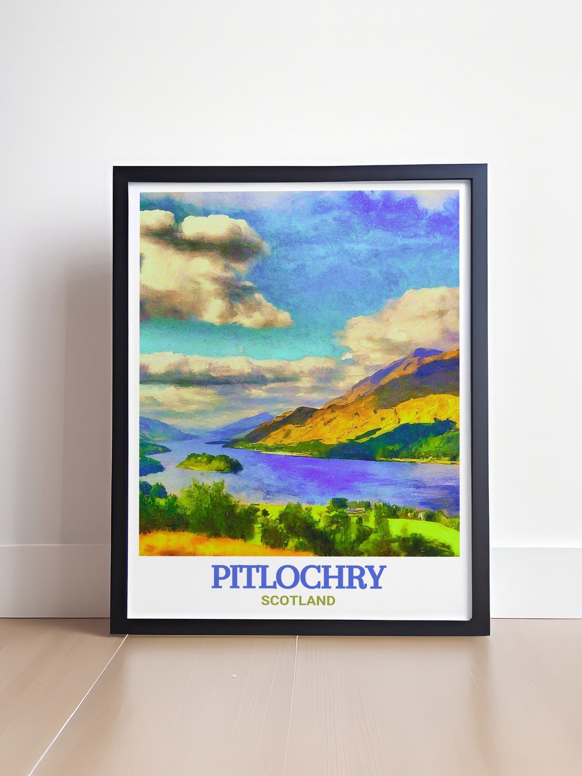 Pitlochry Queens View Loch Scotland Picturesque Scenic Travel Poster - Image 4