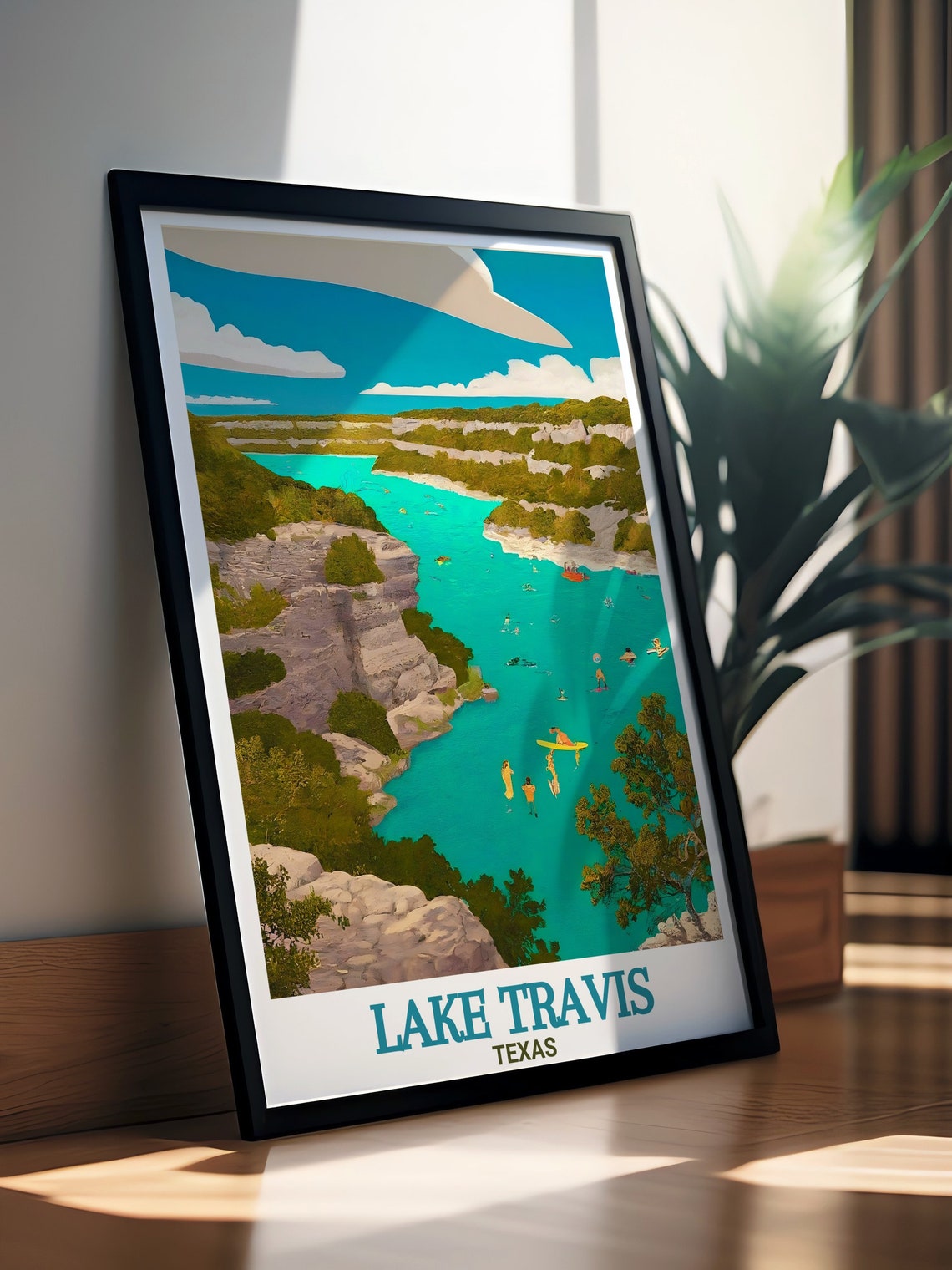 Lake Travis Texas Pace Bend Park Turquoise Swim Cove Travel Poster - Image 2