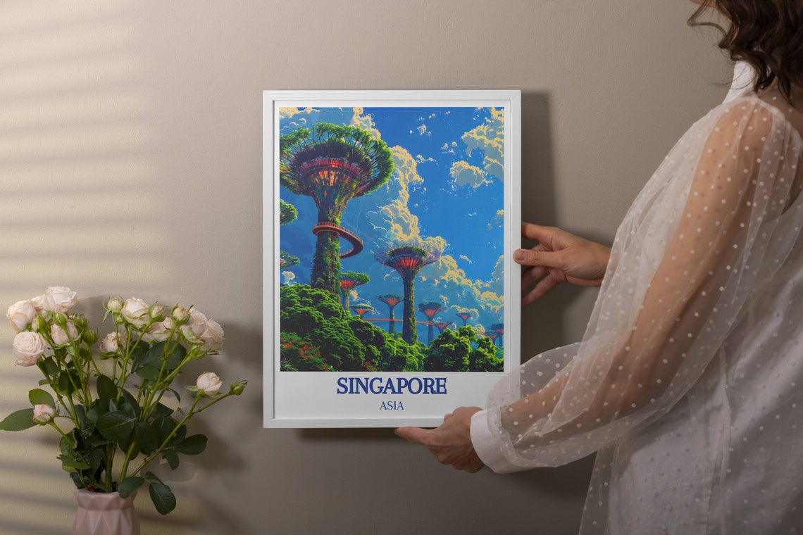 Singapore Gardens by the Bay Iconic Supertrees Skywalk Poster - Image 4