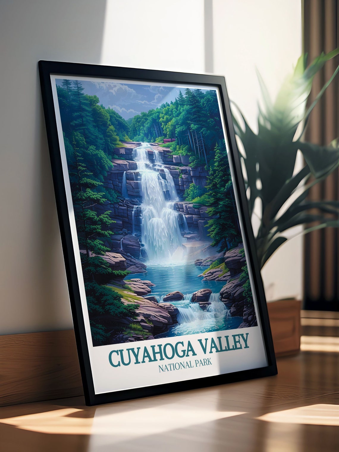 Cuyahoga Valley National Park Brandywine Falls Bridge Poster - Image 2