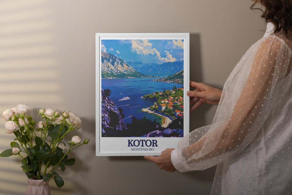 Kotor Bay Montenegro Scenic Adriatic Coast Sailing Town Poster - Image 2