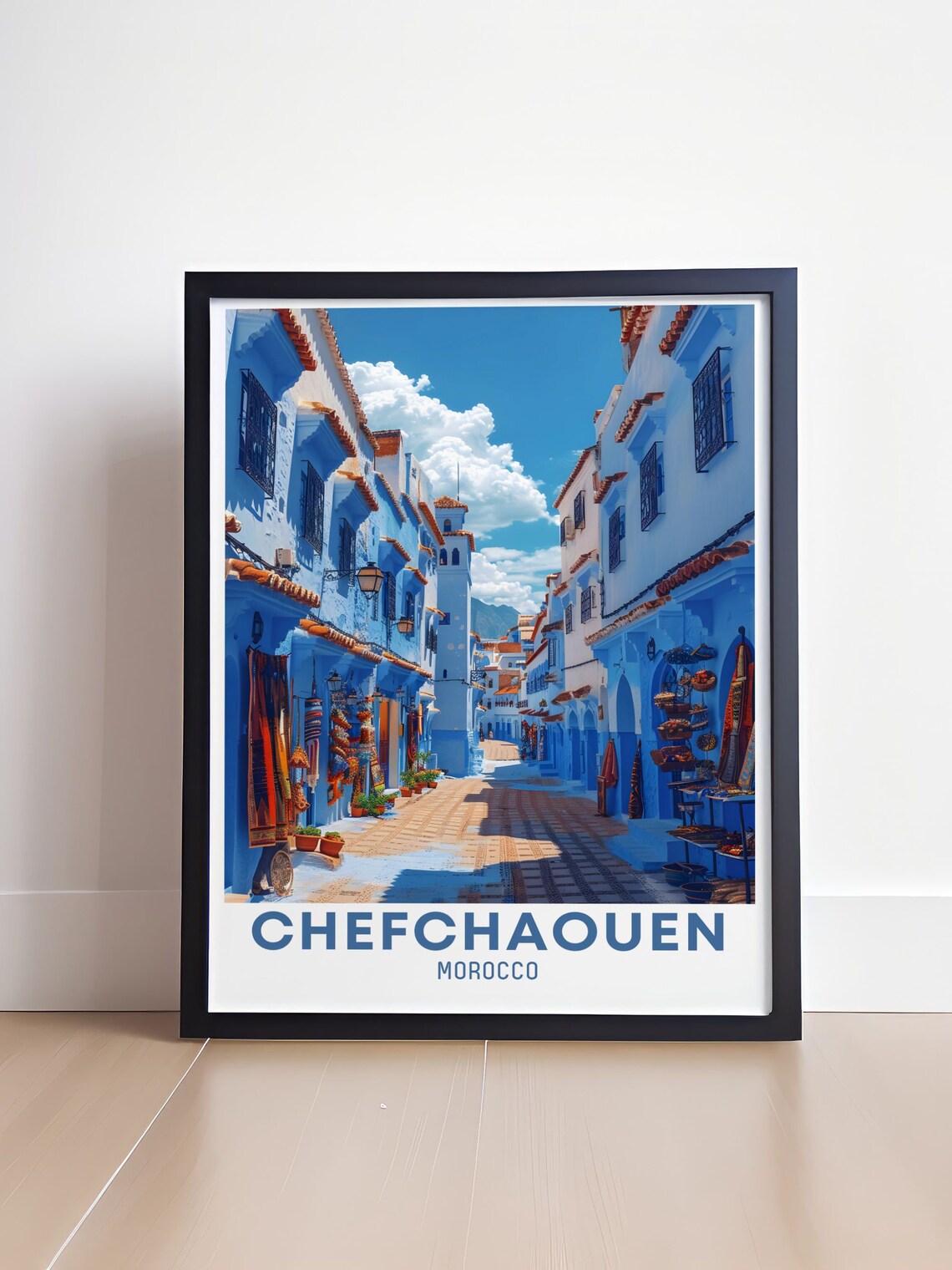 Chefchaouen Morocco Blue City Street Market Souk Travel Poster - Image 4
