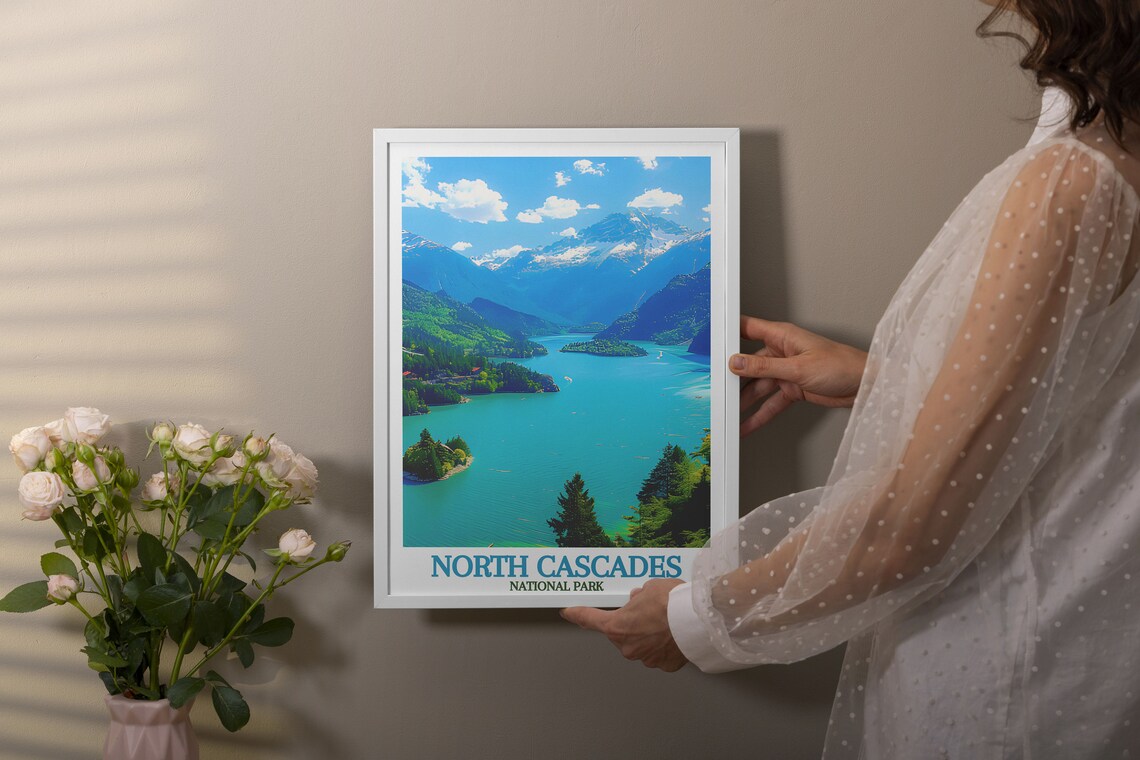 North Cascades National Park Print Diablo Lake Travel Poster National Park Decor Diablo Lake Art Print From North Cascades - Image 2