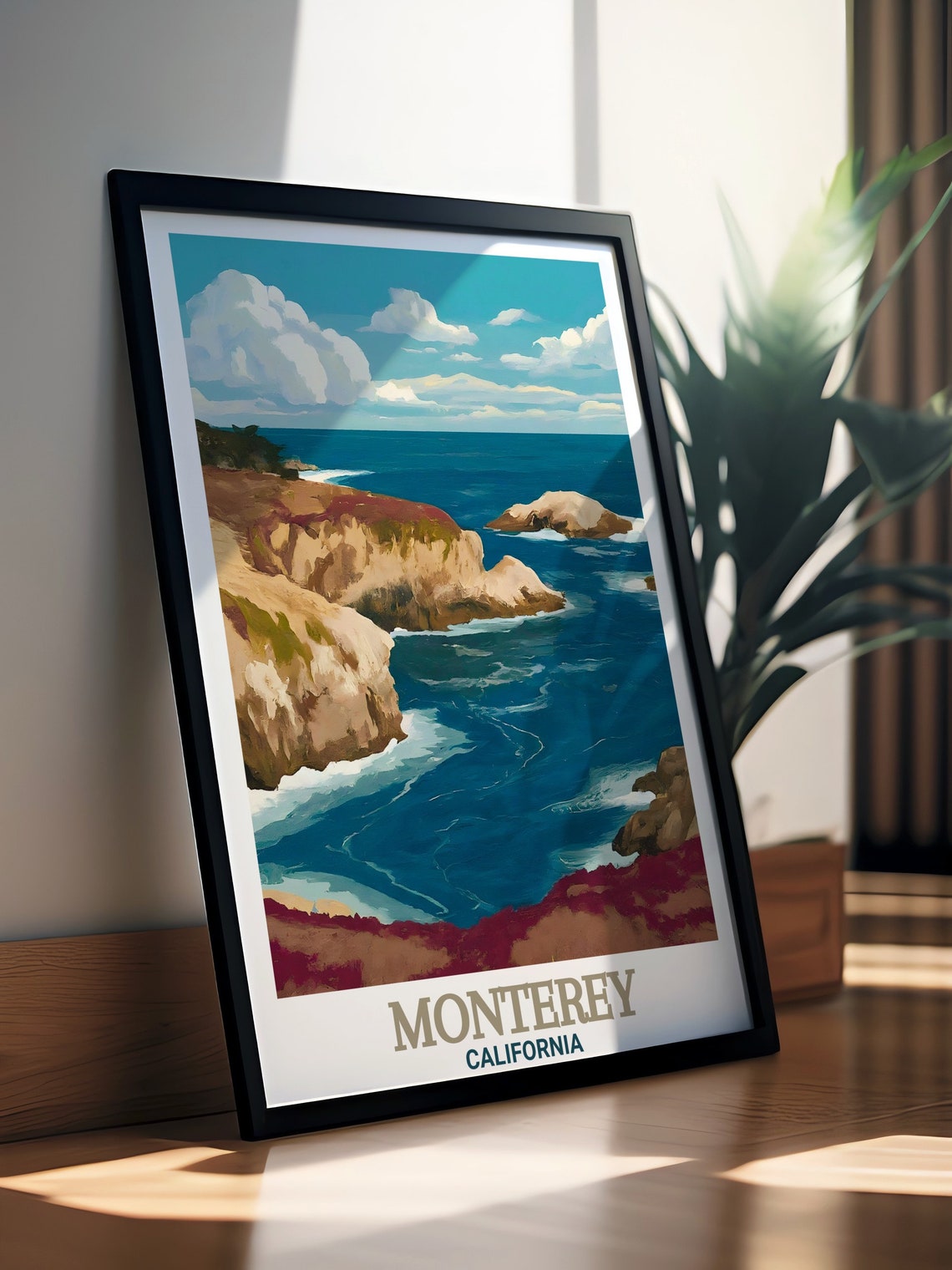 Monterey California Point Lobos Rocky Cliffs Coast Travel Poster - Image 3