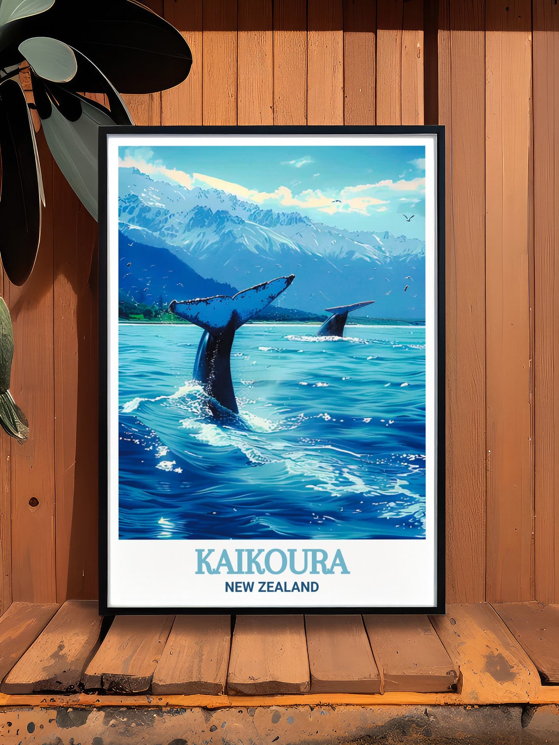 Kaikoura Print Kaikoura Whale Watch Poster Kaikoura Whale Watch New Zealand Print Kaikoura Poster Kaikoura Whale Watch Travel Poster - Image 2