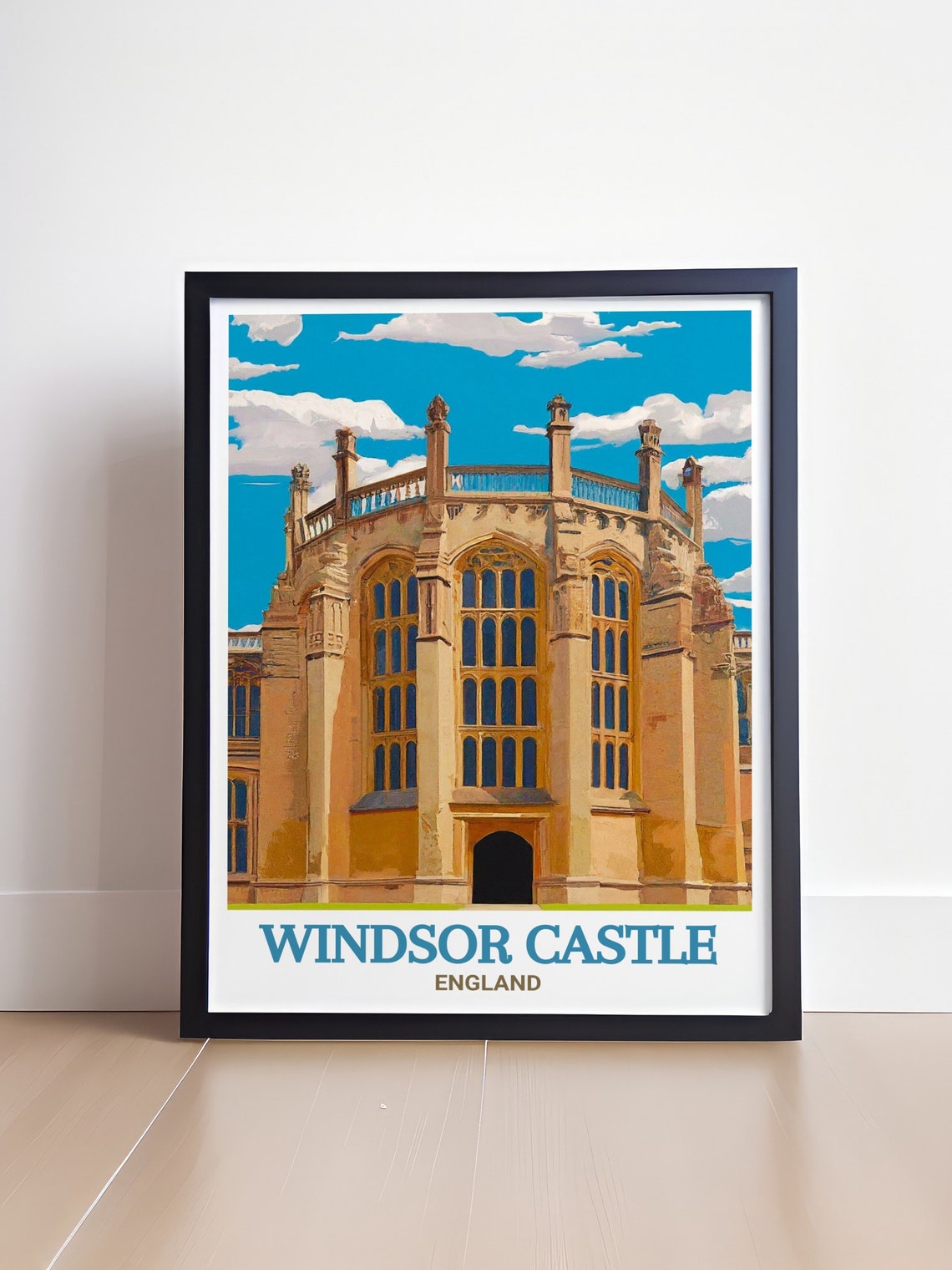 Windsor Castle Travel Posters St Georges Chapel Art Collection Gothic Architecture Travel Posters - Image 4