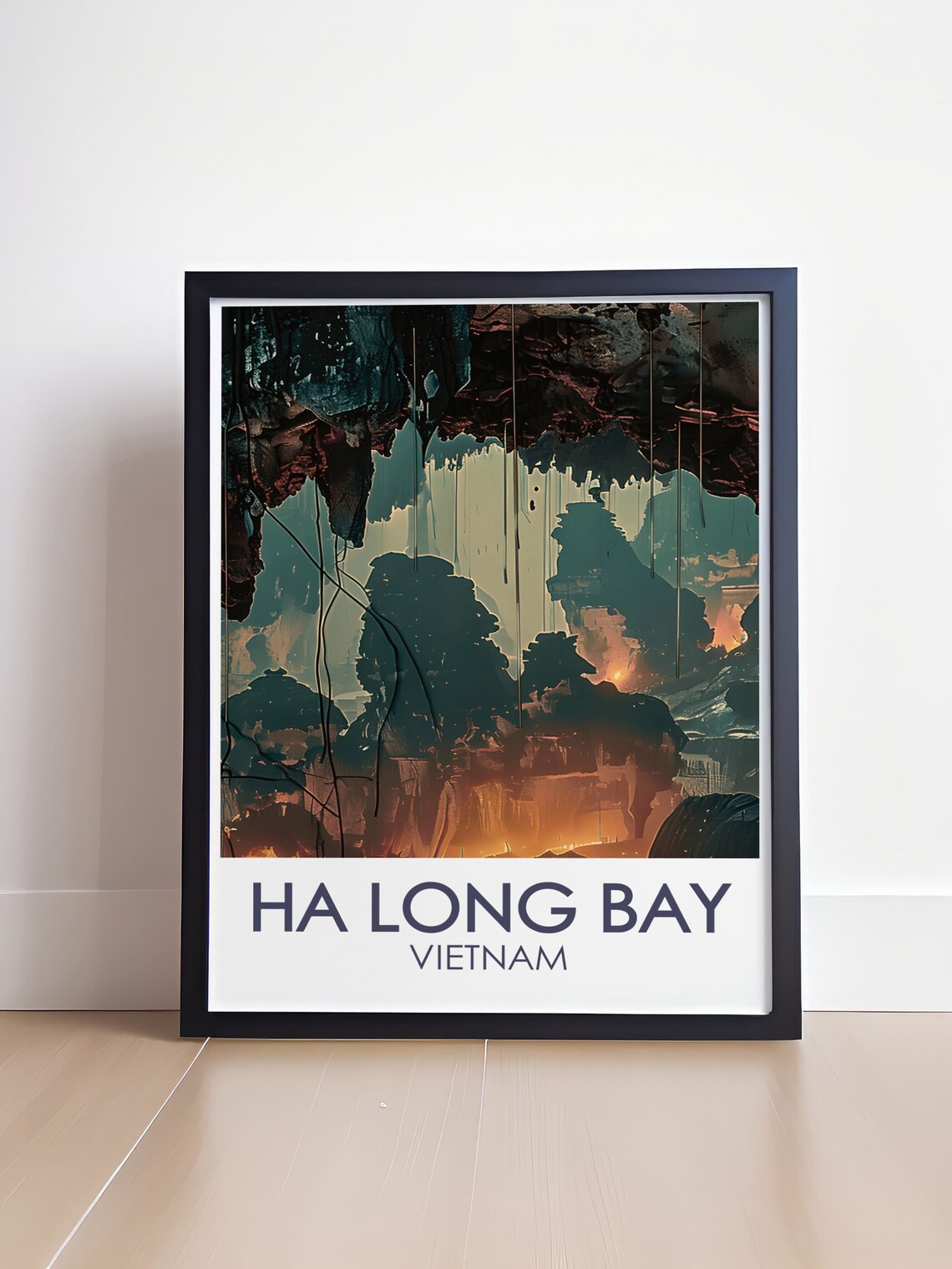 Ha Long Bay Vietnam Glowing Stalactite Surprise Cave Art Poster - Image 4
