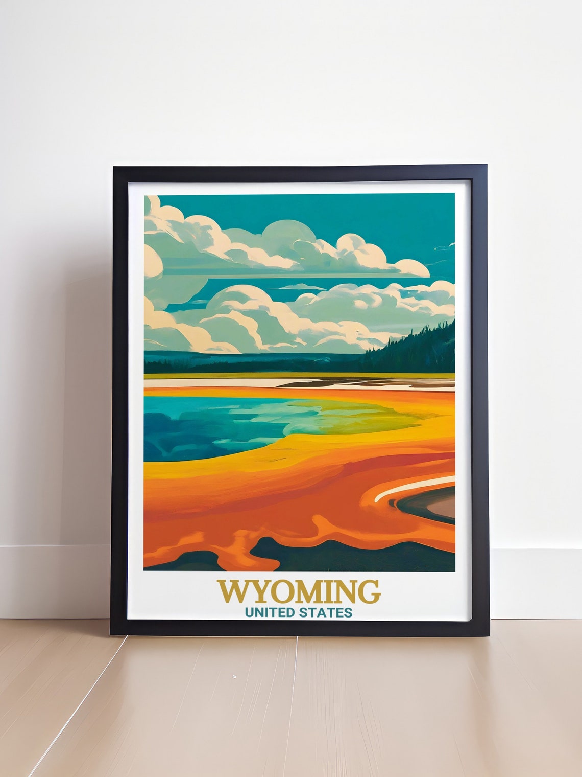 Wyoming Hot Spring Rainbow Pools Yellowstone Park Travel Poster - Image 4