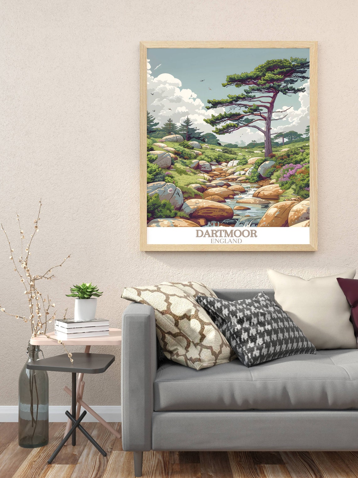Dartmoor England Pine Stream Rocky Moorland Valley Scenic Poster - Image 3