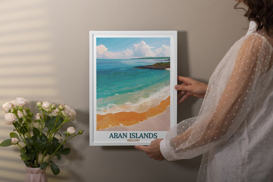 Aran Islands Ireland Kilmurvey Beach Golden Coast Travel Poster - Image 2