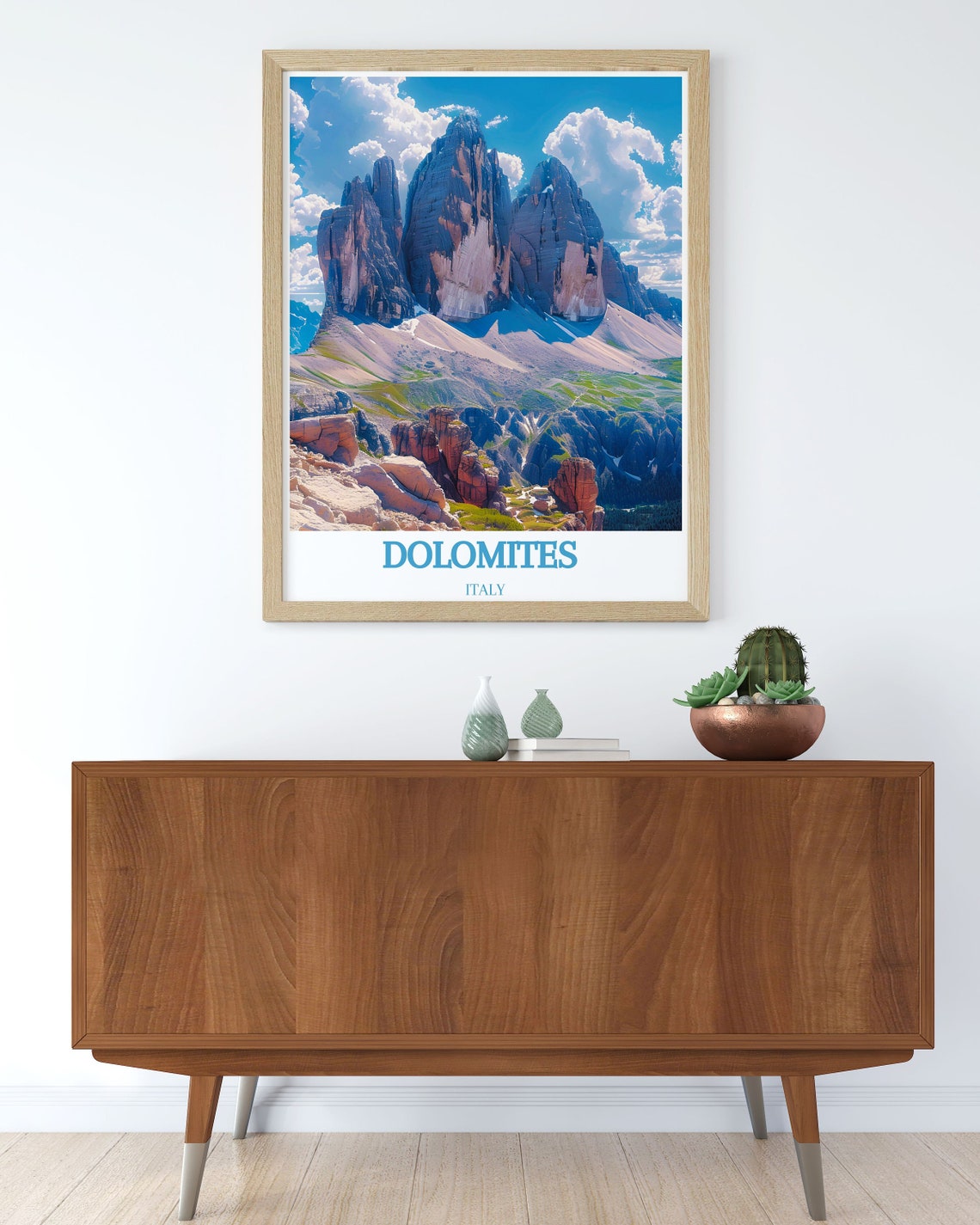 Dolomites Italy Towering Rock Spires Above Alpine Valley Poster - Image 3