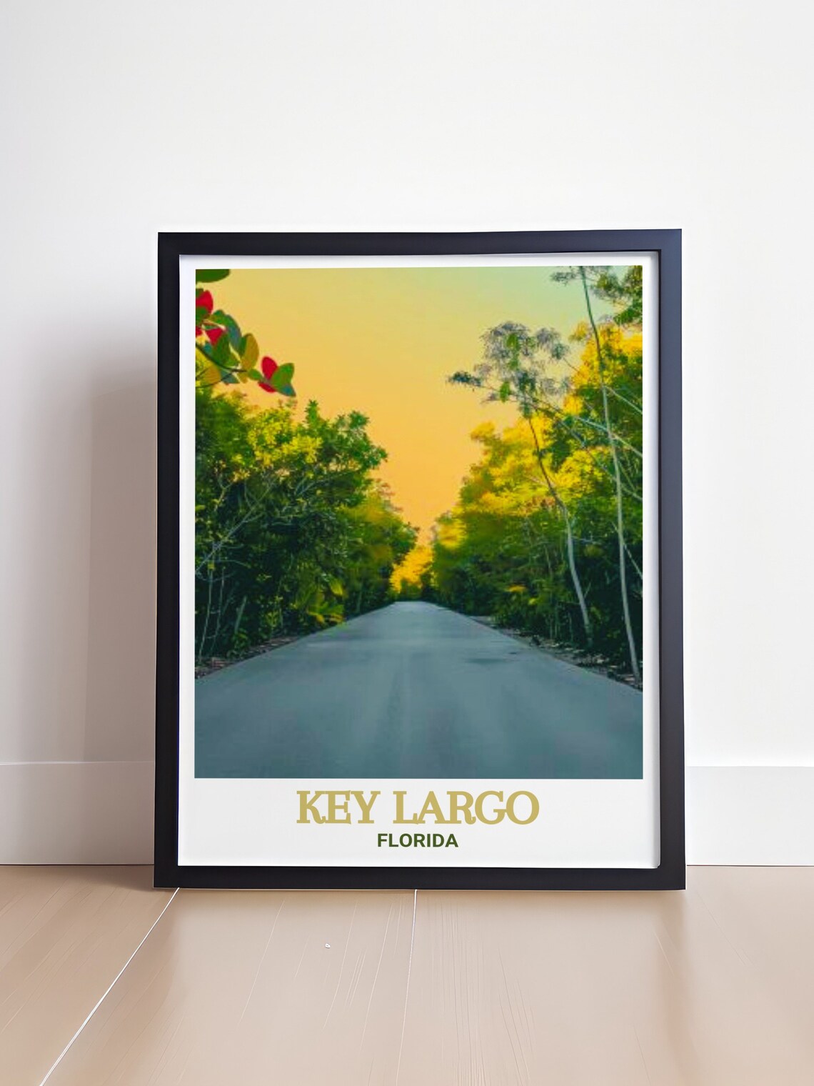 Key Largo Tropical Forest Road Golden Sky Florida Nature Travel Poster - Image 4