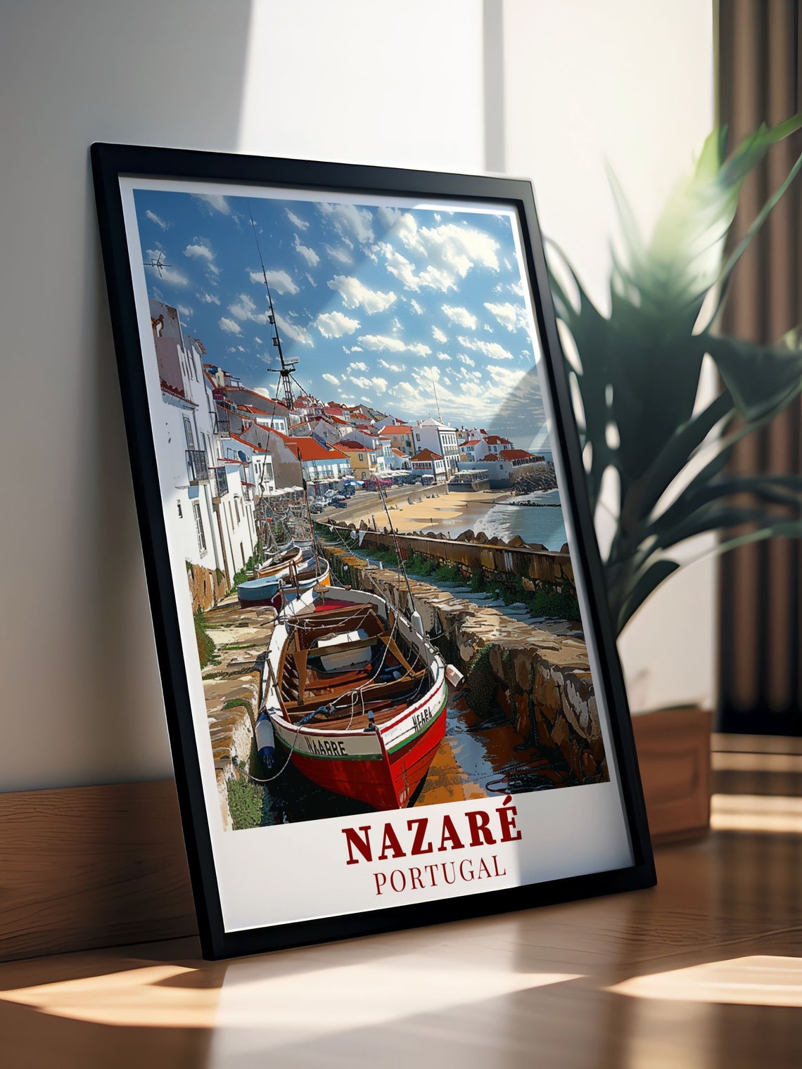 Nazar Travel Art Traditional Fishing Village Art Portugal Travel Art Nazar Print Traditional Fishing Village Decor - Image 3