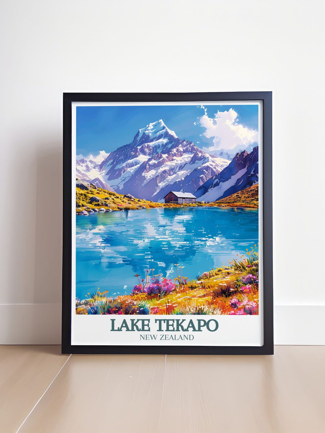 Lake Tekapo New Zealand Alpine Lake With Mountain Hut Poster - Image 4