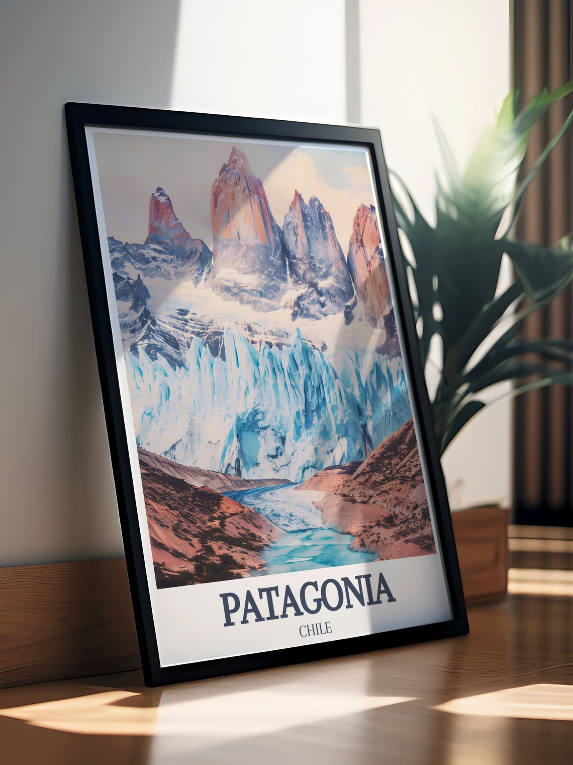 Patagonia Chile Towering Granite Peaks and Blue Glacier Poster - Image 3