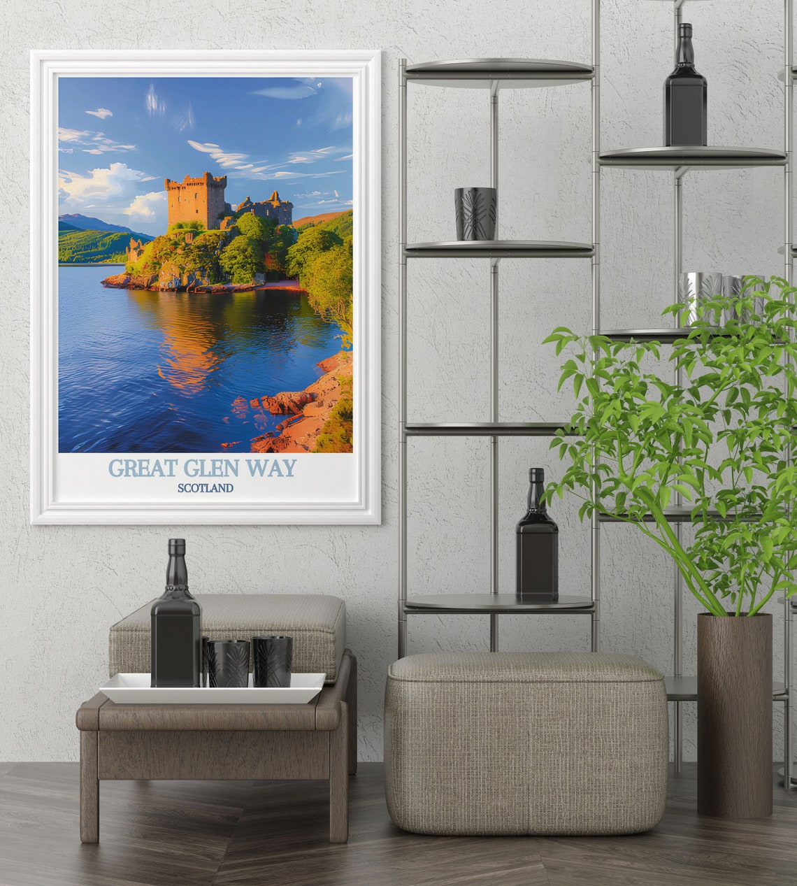 Great Glen Way Scotland Urquhart Castle Loch Ness Travel Poster - Image 3
