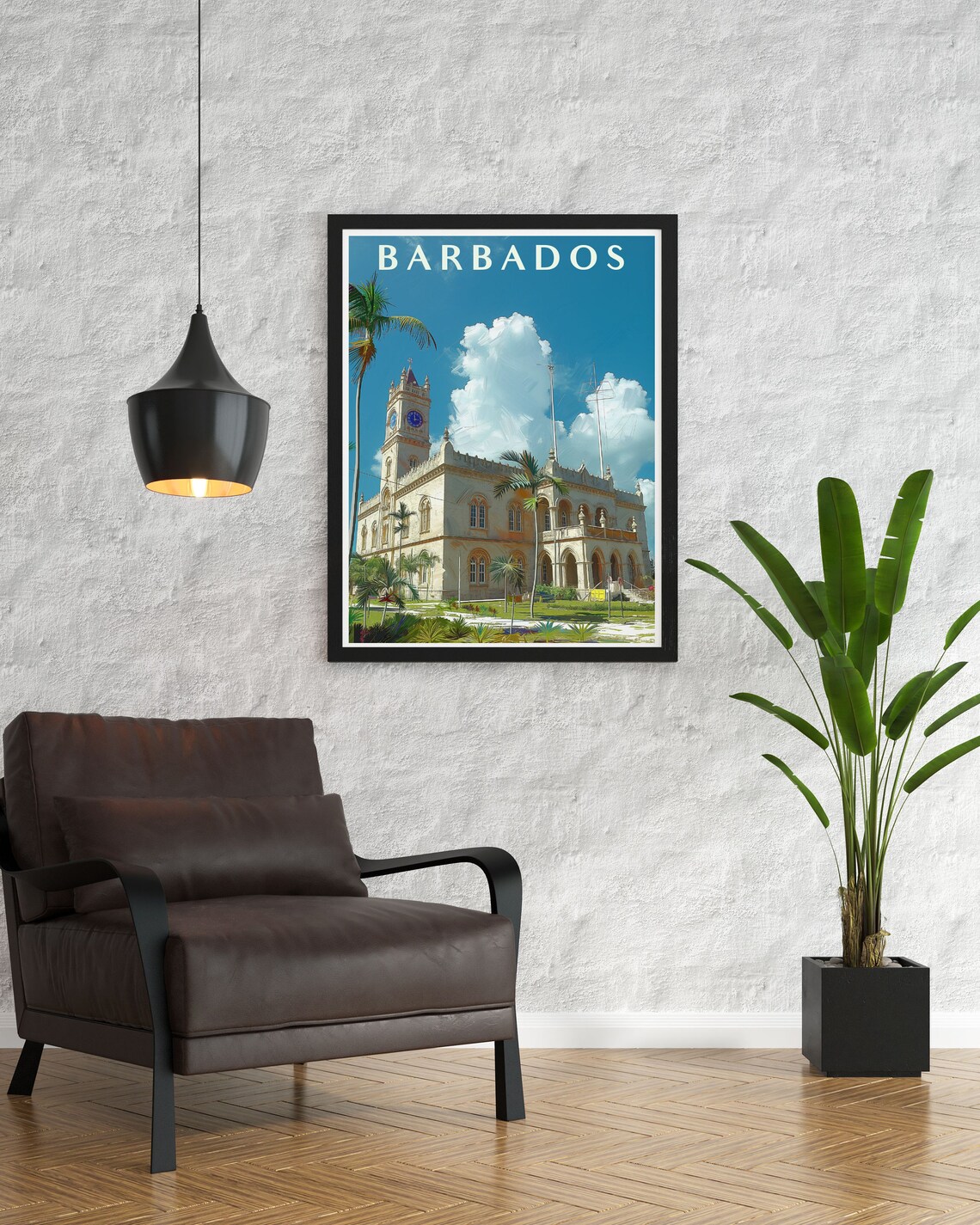 Barbados Parliament Buildings Bridgetown Tropical Travel Poster - Image 3