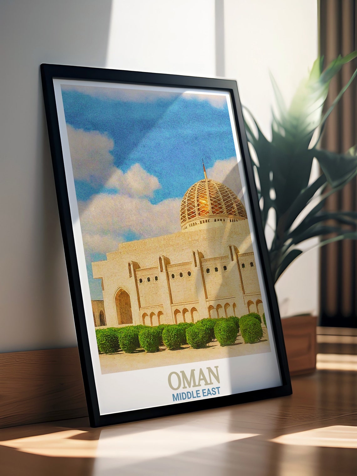 Sultan Qaboos Grand Mosque Oman Golden Dome Sky Travel Poster - Image 3