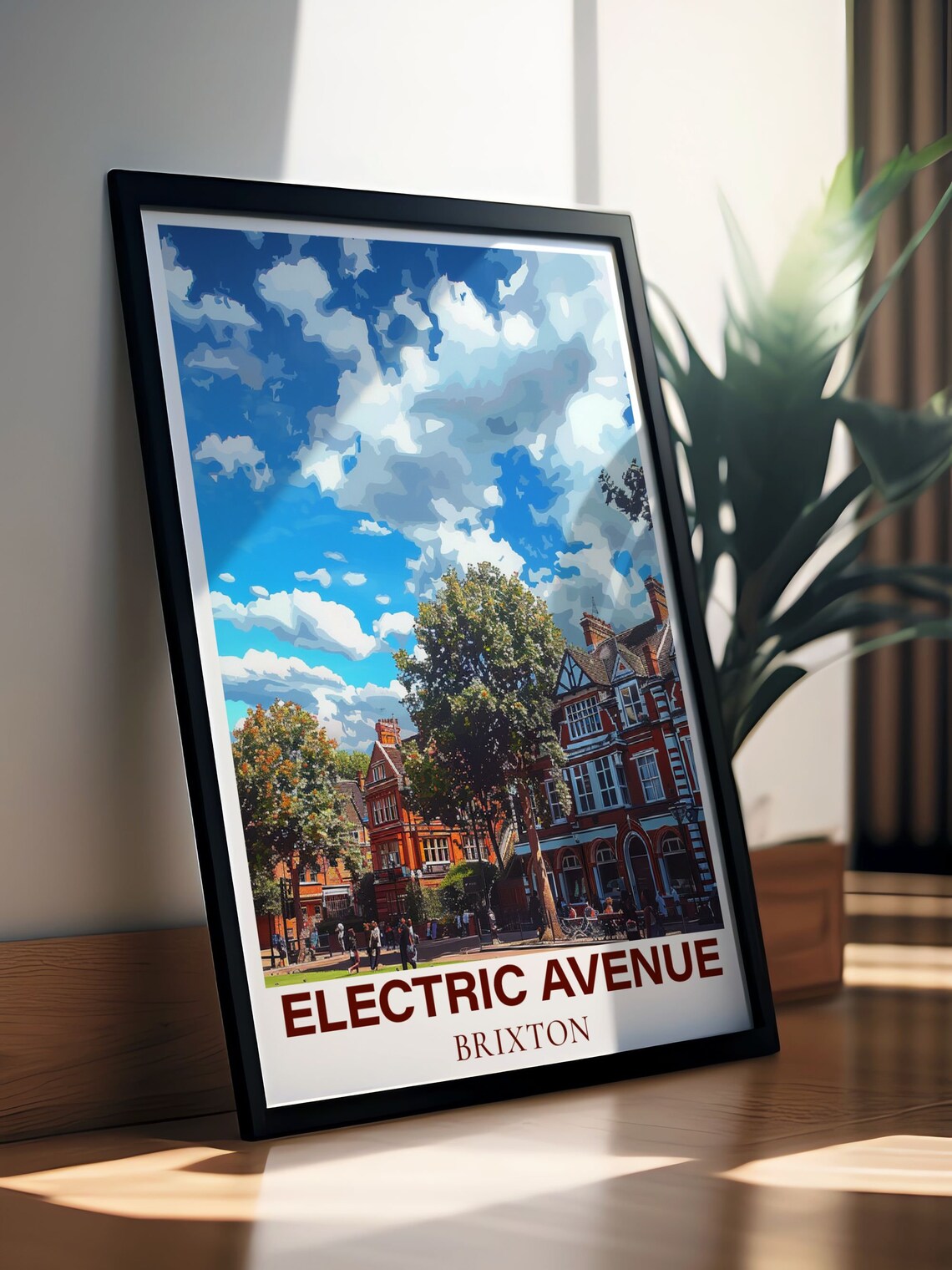 Electric Avenue Brixton London Street Scene Retro Travel Poster - Image 2