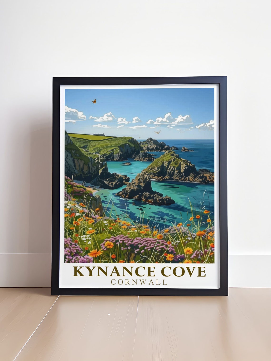 Kynance Cove Beautiful Wildflower Meadow Above the Cornish Sea Poster - Image 4