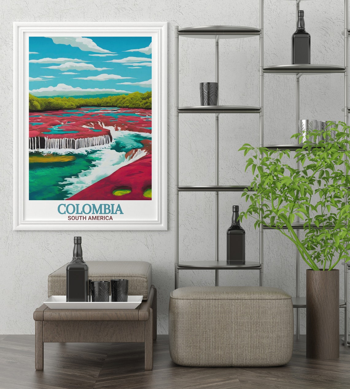 Colombia Caño Cristales Red River Canyon Landscape Travel Poster - Image 3