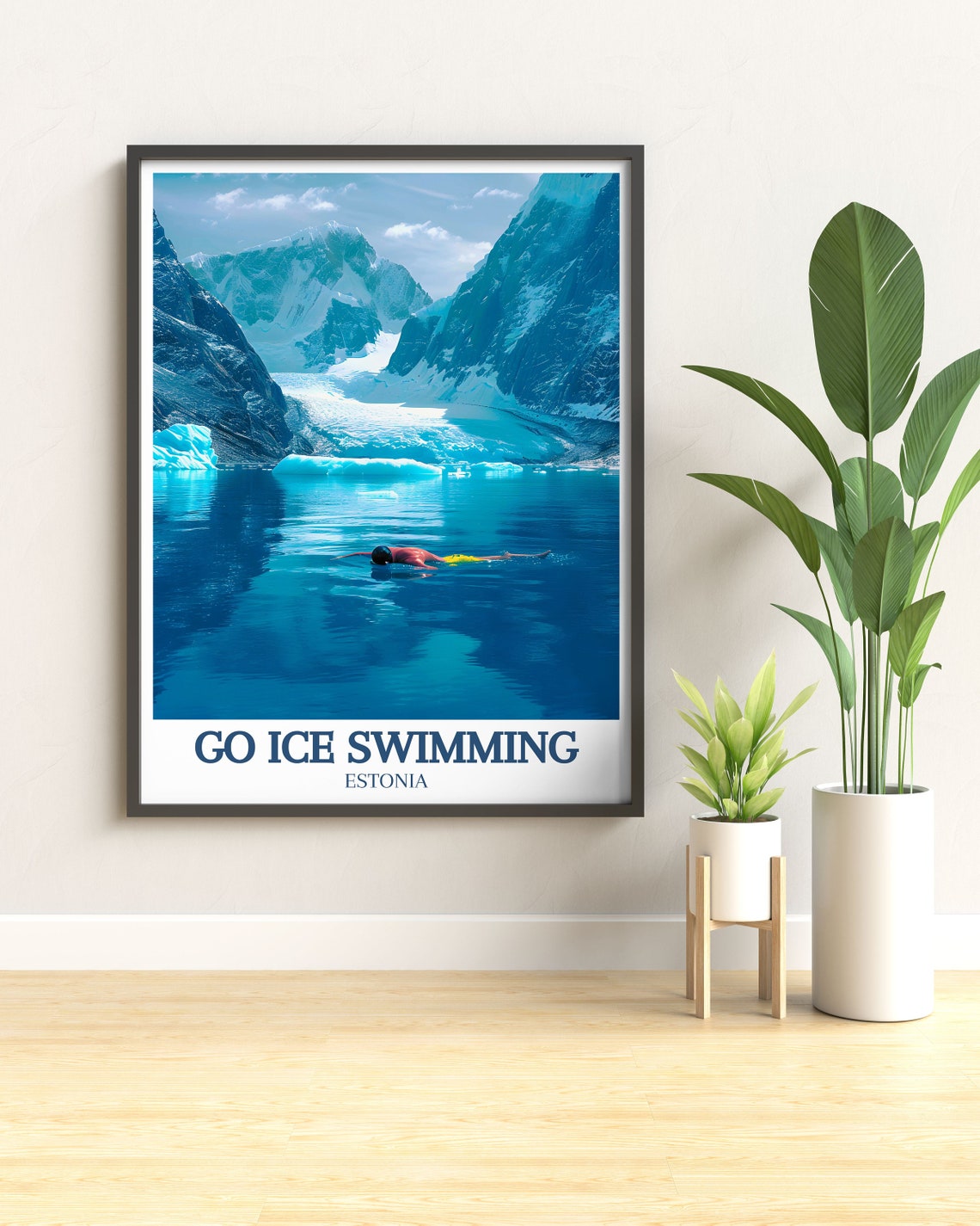 Go Ice Swimming Estonia Arctic Swim Among Icebergs and Glaciers Poster - Image 3