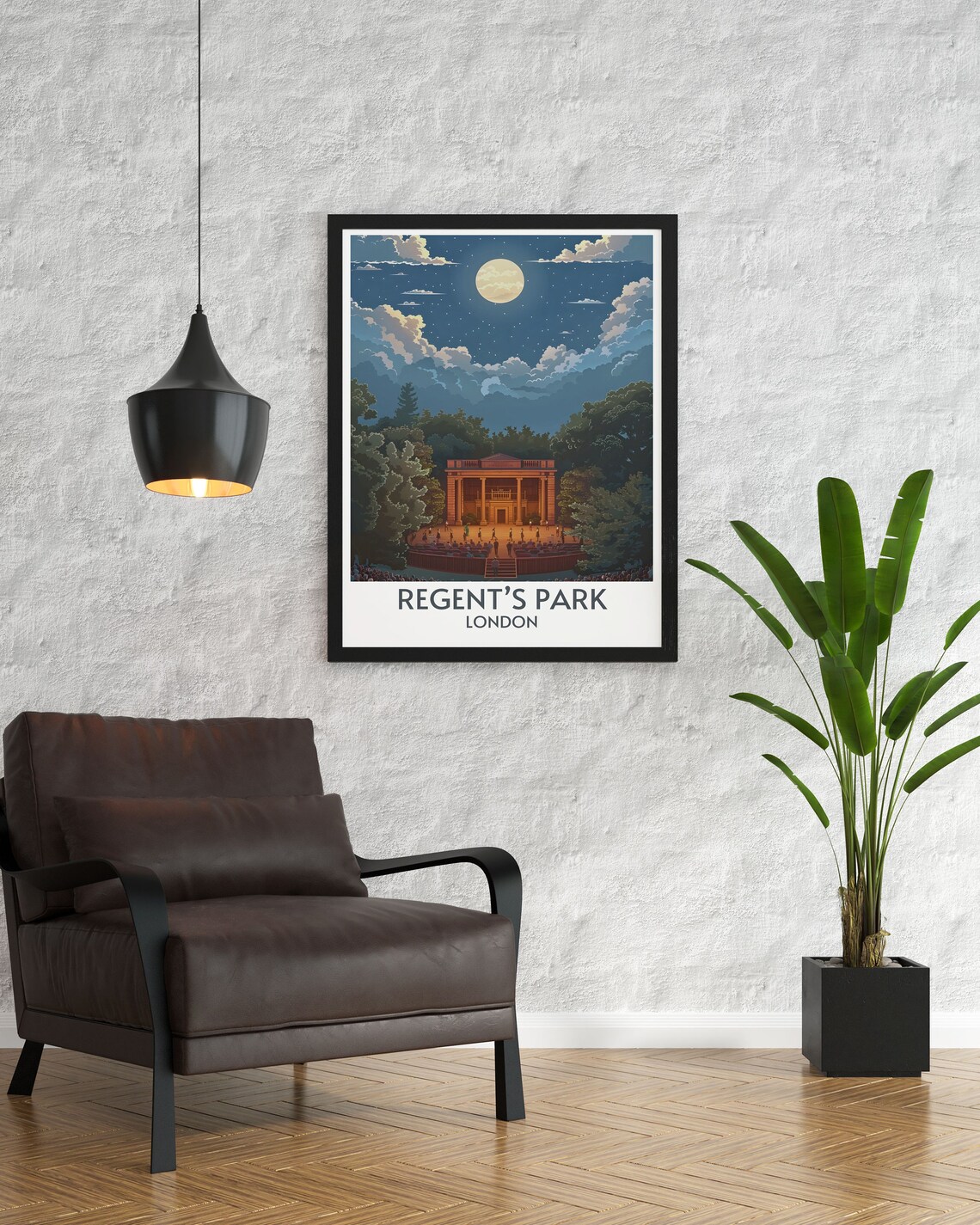 Regents Park London Open Air Theatre Under A Full Moon Poster - Image 2