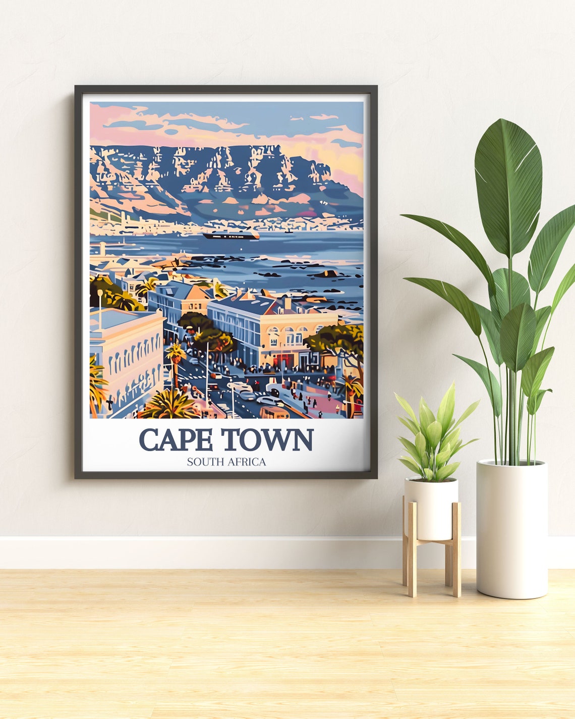 Cape Town Travel Print Cape Of Good Hope Art Print Victoria And Alfred Waterfront And Cape Of Good Hope Wall Art Cape Town Wall Art - Image 3