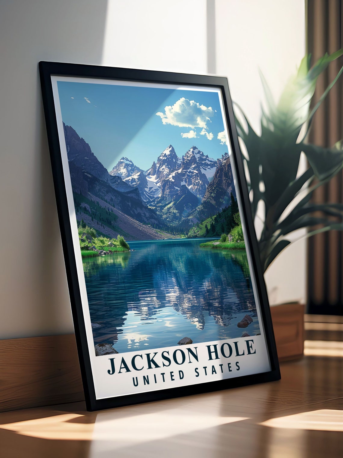 Jackson Hole Grand Teton Peaks Reflecting in an Alpine Lake Poster - Image 2