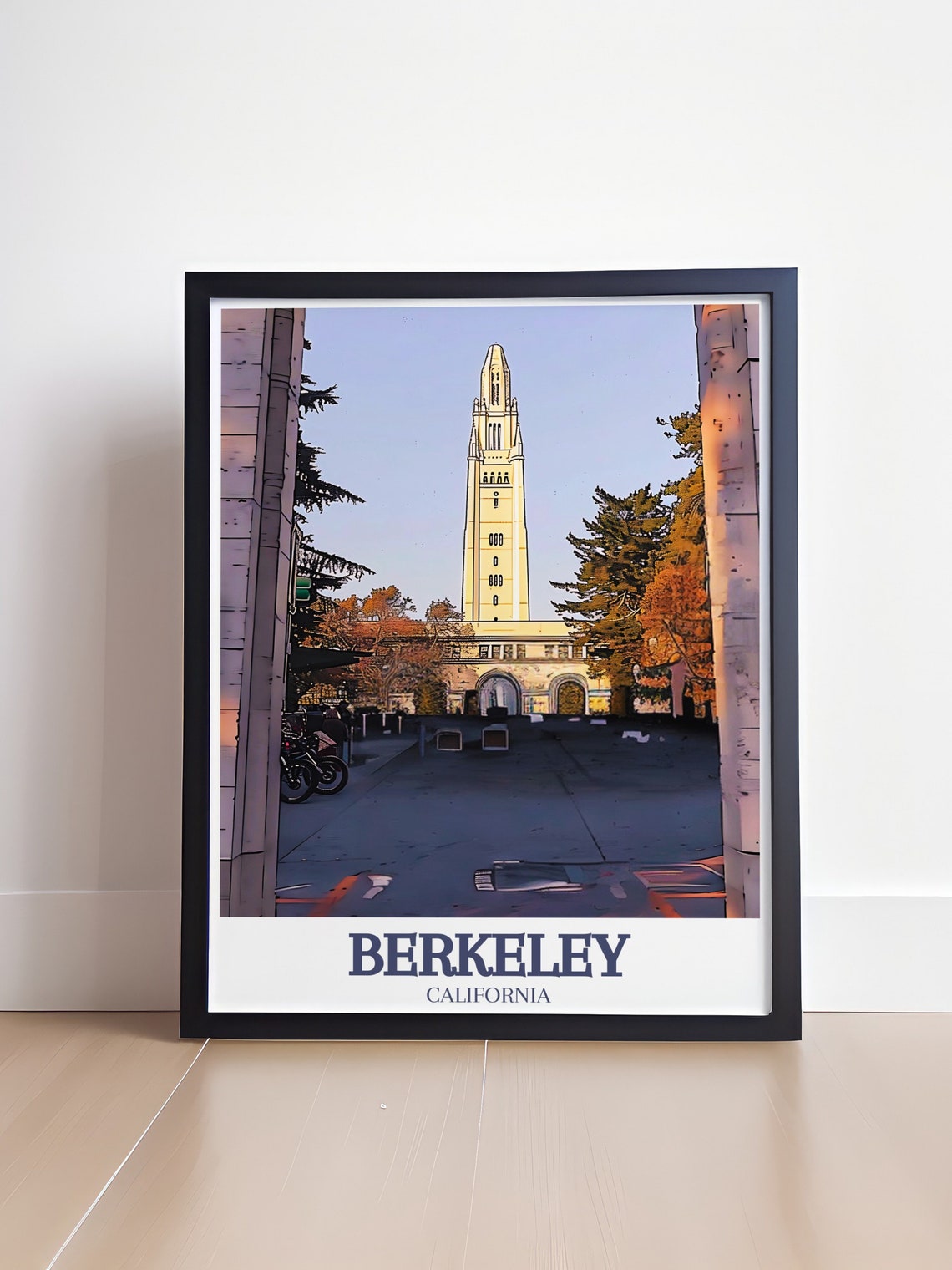 Berkeley Campanile Evening Street View University Art Poster - Image 4