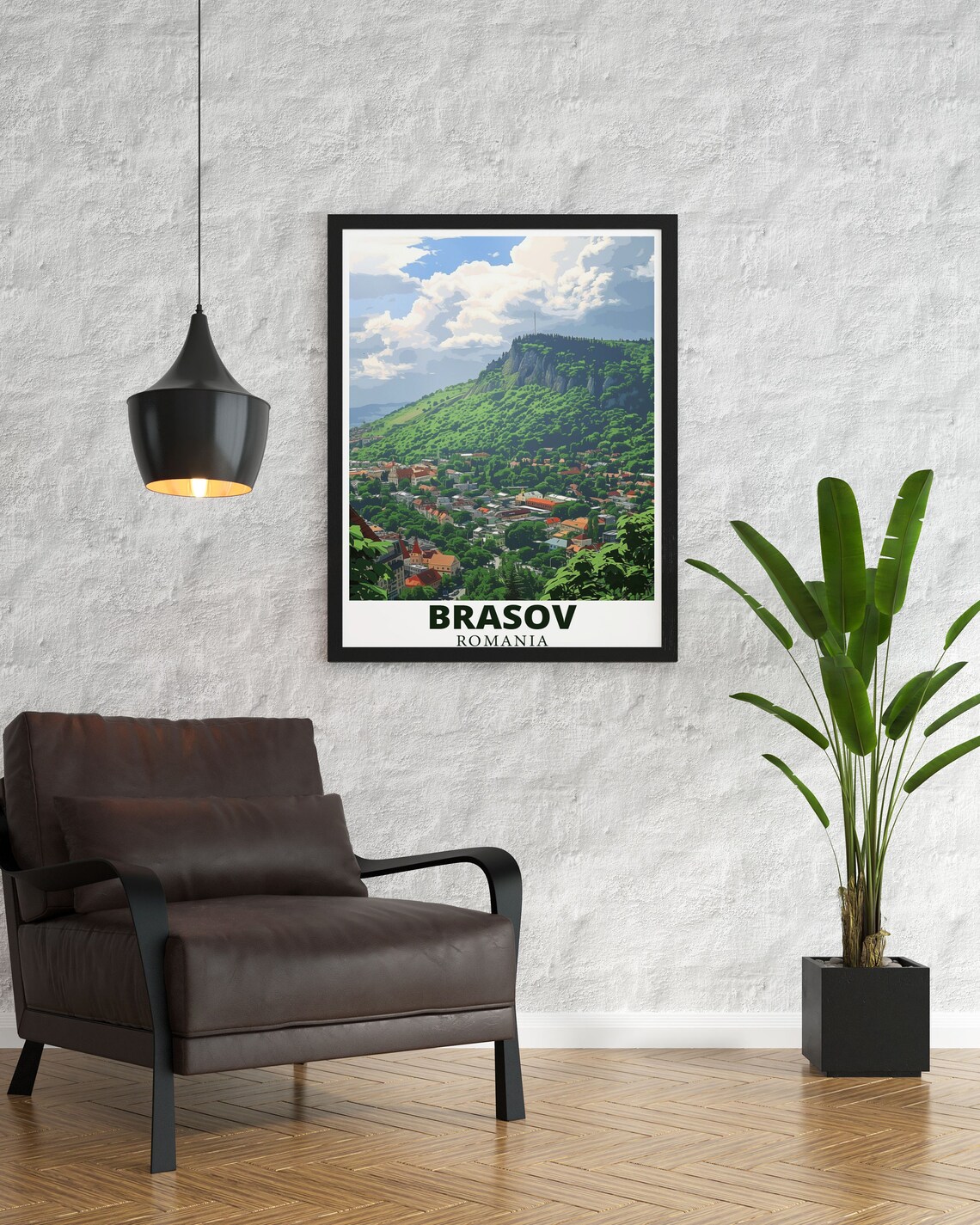 Brasov Romania Tampa Mountain City View Summer Travel Poster - Image 3