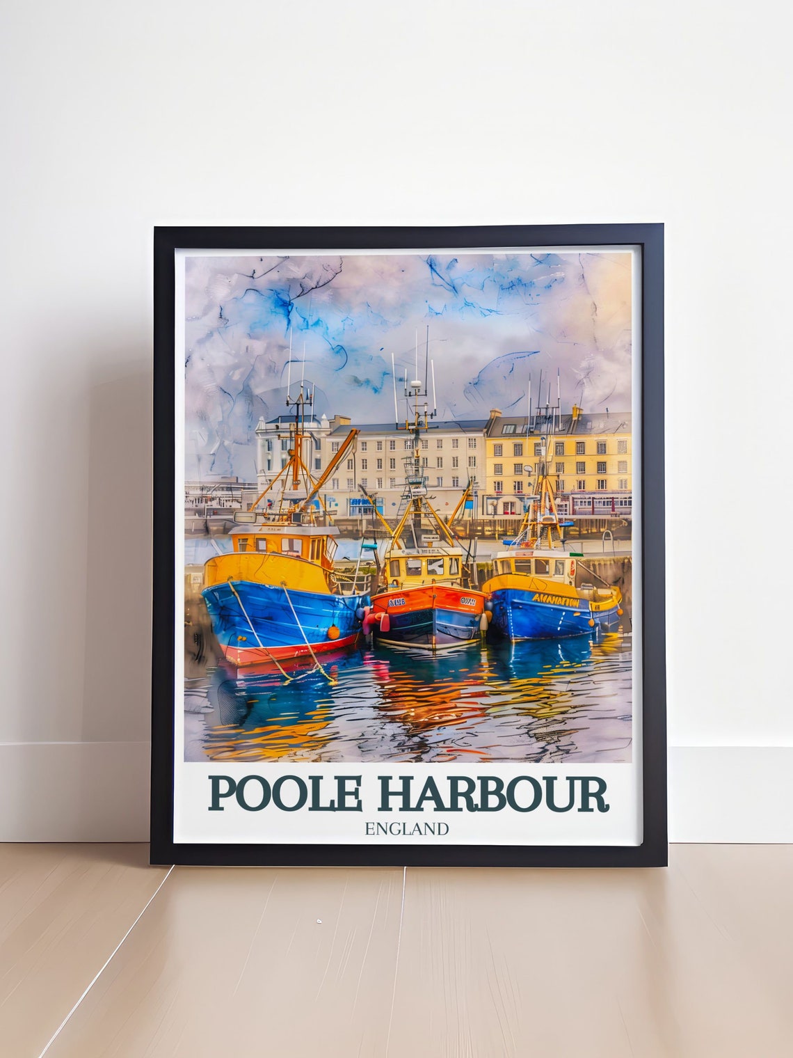 Poole Harbour Travel Poster Borough Of Poole Holes Bay Prints Poole Harbour And Holes Bay Wall Art England Travel Gifts - Image 4