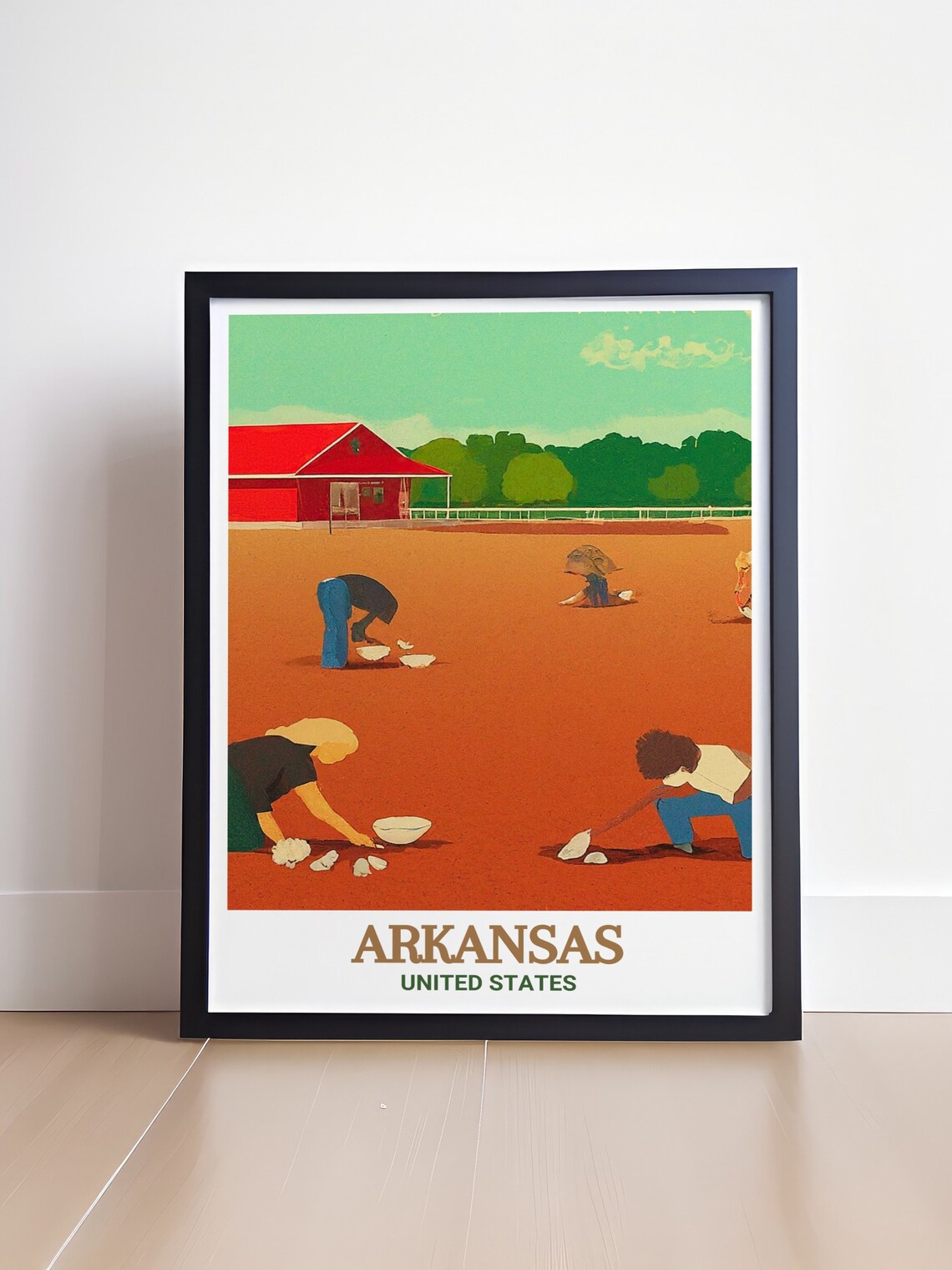 Arkansas Crater Of Diamonds Diggers Red Barn USA Vintage Poster - Image 4