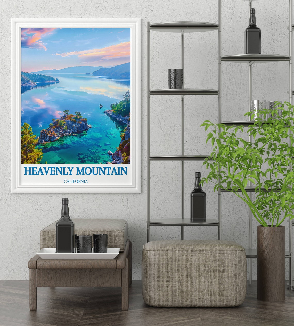 Heavenly Mountain California Emerald Bay Beautiful Sunset Poster - Image 2