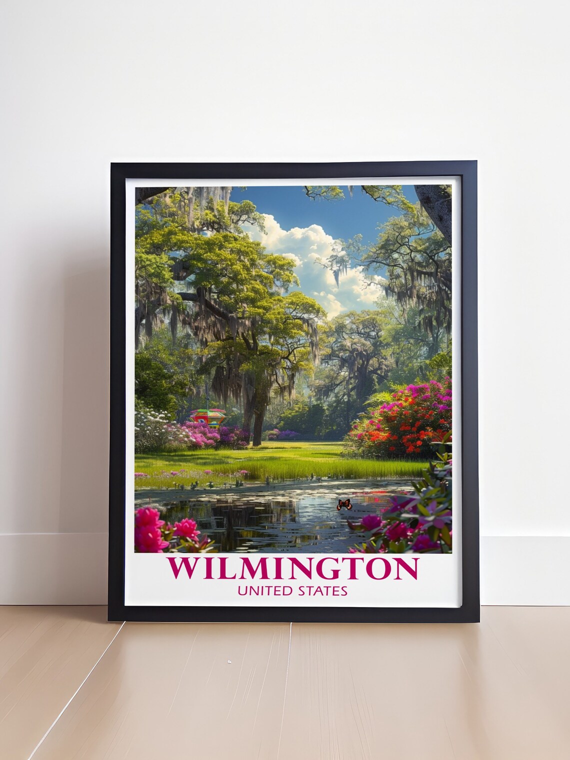 Wilmington Airlie Gardens Spanish Moss Garden Scene Travel Print - Image 4