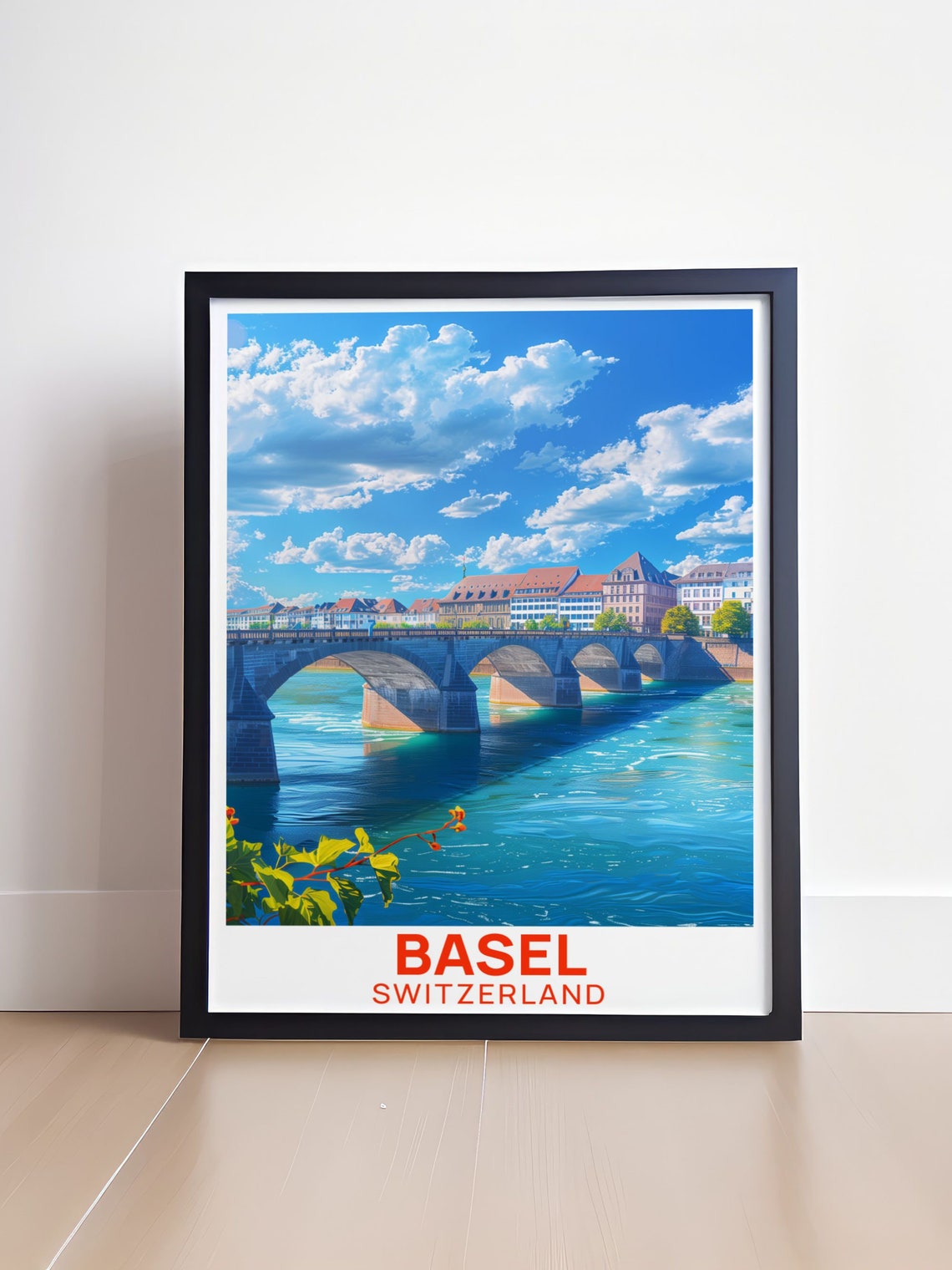 Basel Switzerland Middle Bridge Rhine River Historic City Poster - Image 4