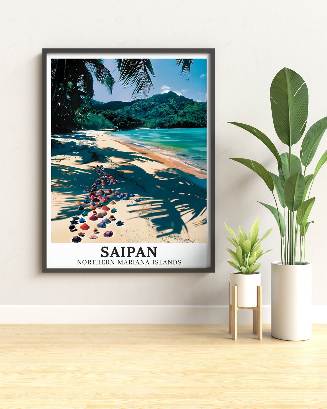 Saipan Micro Beach Shells Turquoise Water Northern Mariana Poster - Image 2