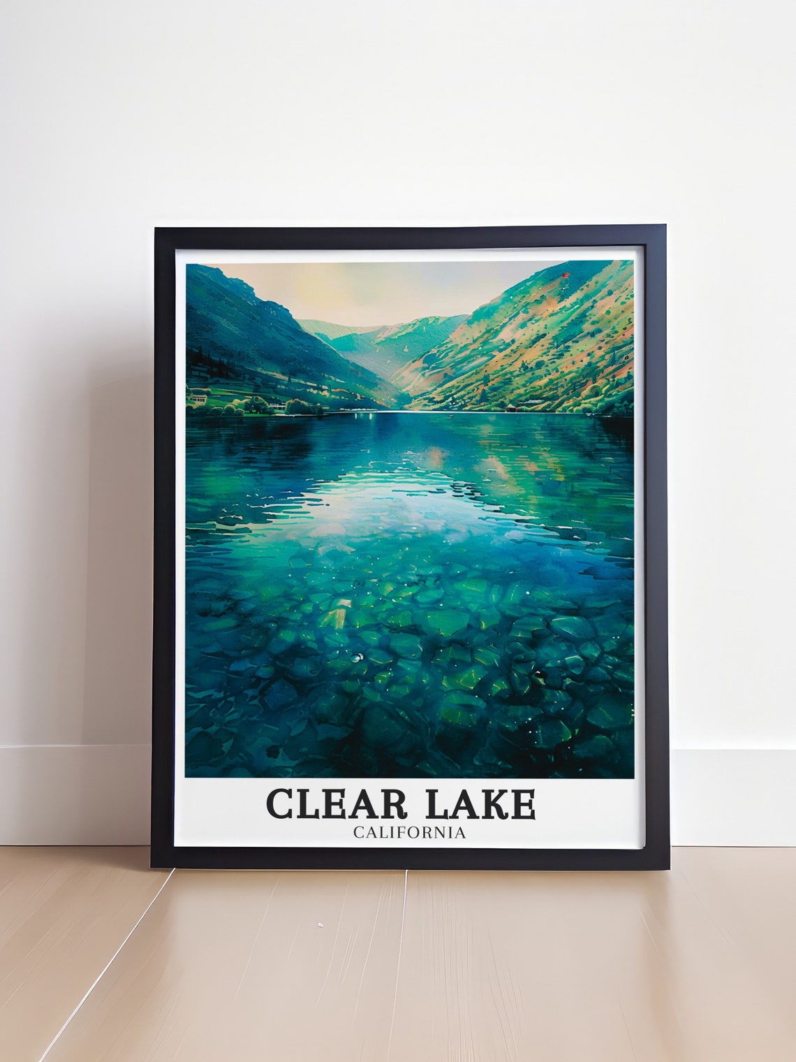 Clear Lake California Crystal Clear Waters Mountain View Poster - Image 4